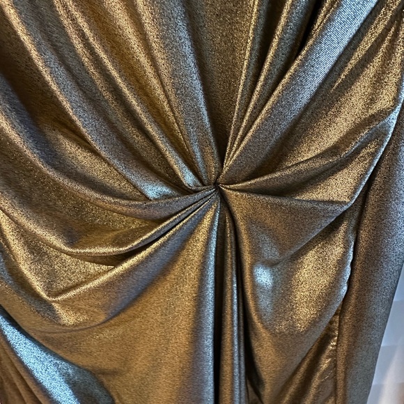 Dresses & Skirts - Metallic Gold Draped Dress
